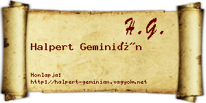 Halpert Geminián névjegykártya